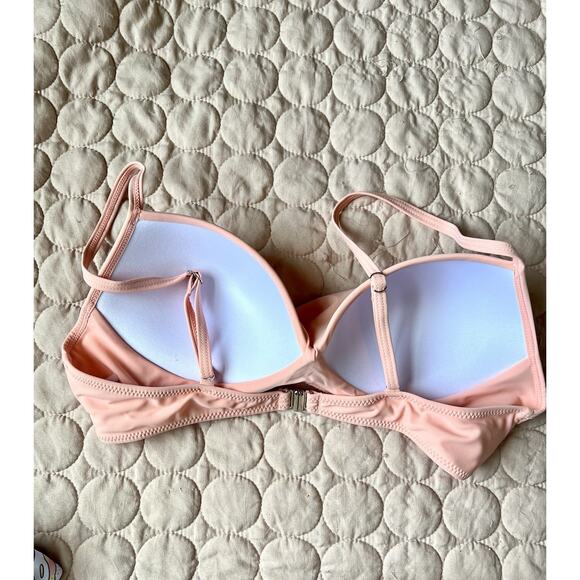 NWT Suuksess sz L Bikini Top Pushup Padded Blue Pink Swimsuit Top - Picture 8 of 9